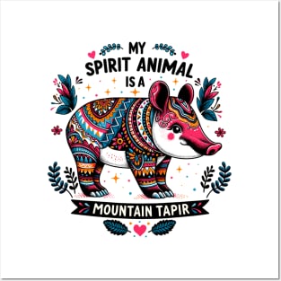 My Spirit Animal is a Mountain Tapir - Cute Design Posters and Art